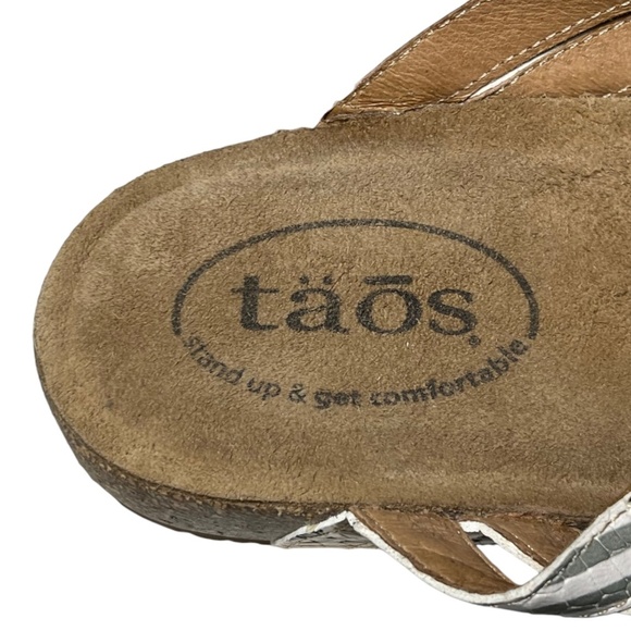 Taos Link Sandals Women's Size 10-10.5 EU 41 Multi Geometric Wedge Thong - Picture 12 of 12